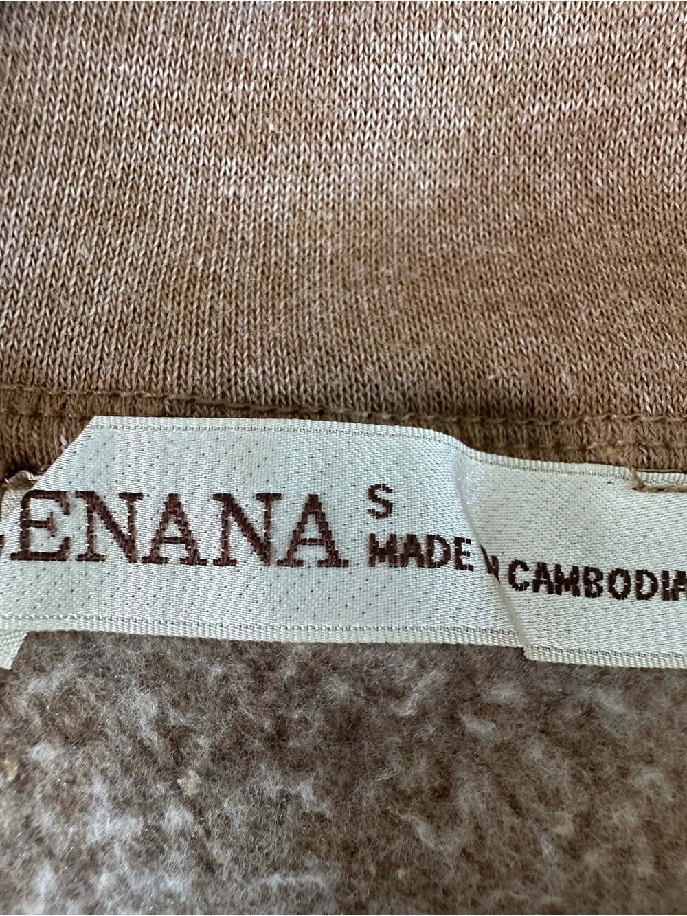 Zenana Vintage-Inspired Acid Wash Fleece Half Zip Sweatshirt Deep Camel - Picture 4 of 7